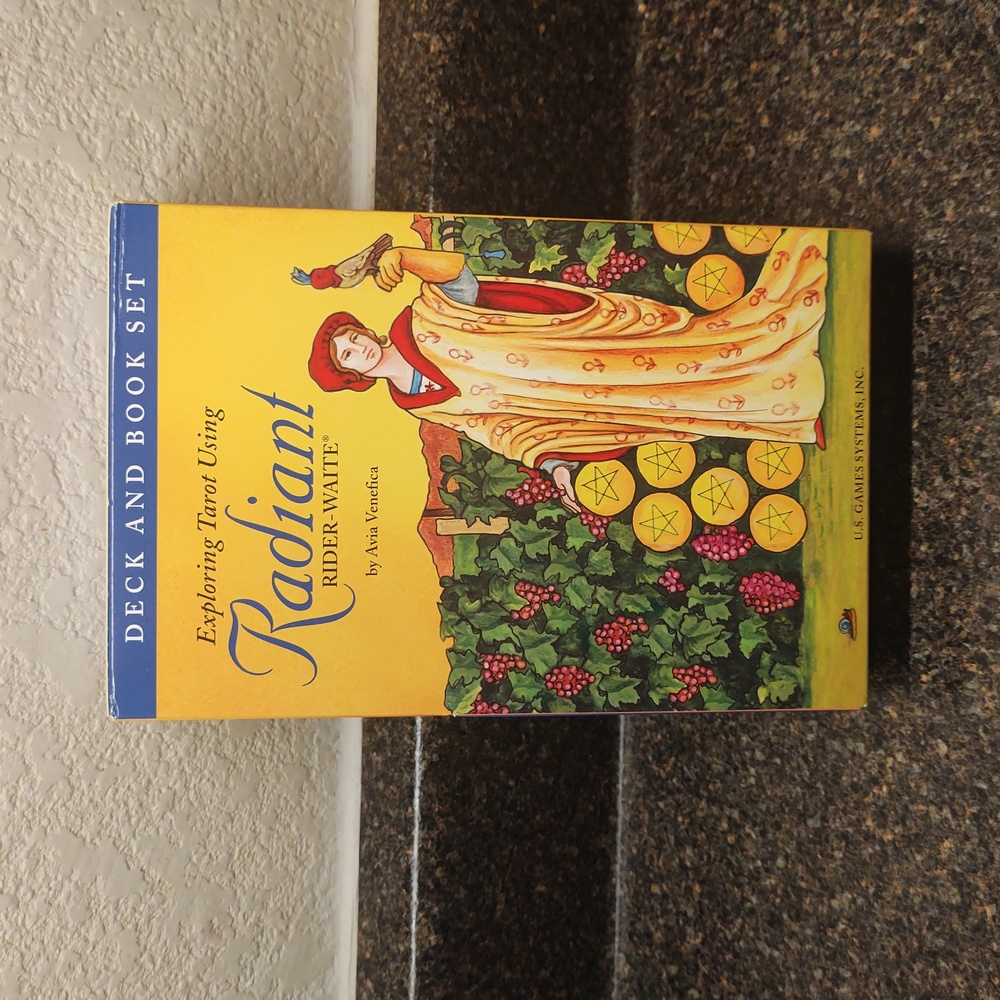 Learn Tarot Radiant Rider-Waite Tarot Deck and Book Set, 3 Piece Card Deck Set